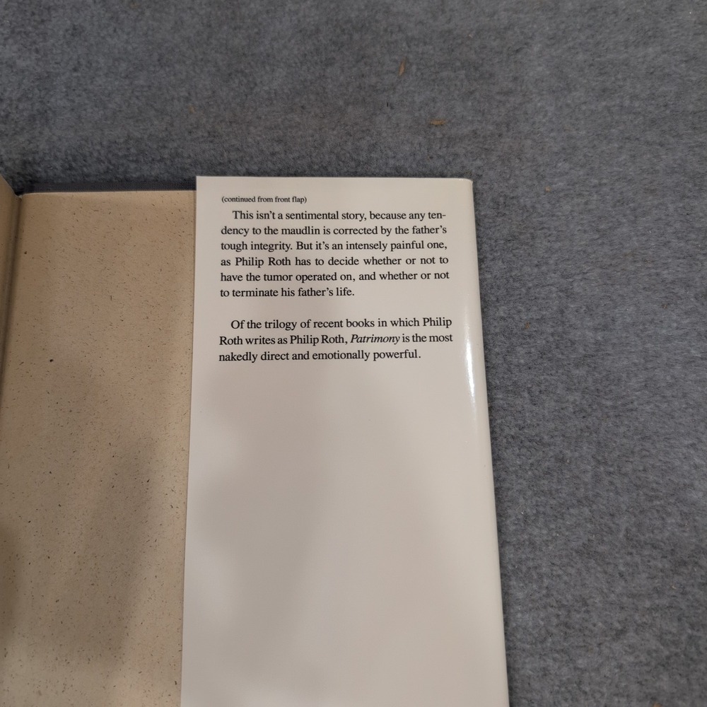 Patrimony A True Story Philip Roth First Edition Hardcover Memoir 1991 - Picture 3 of 4